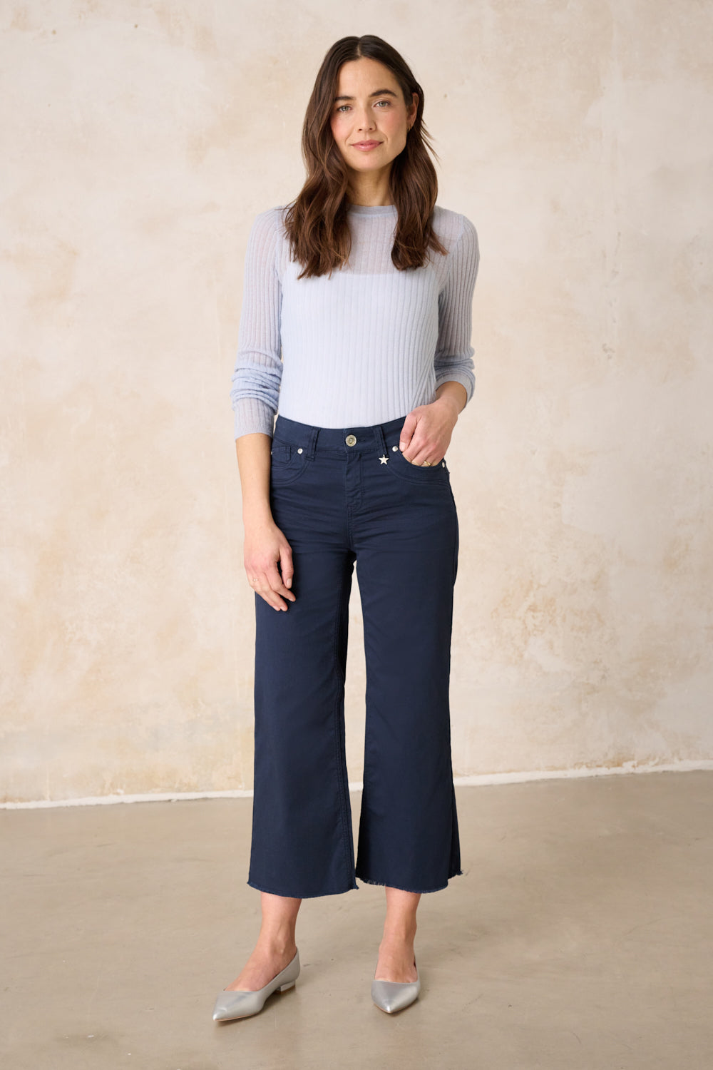 Clara â Flared trousers in royal blue with a high waist