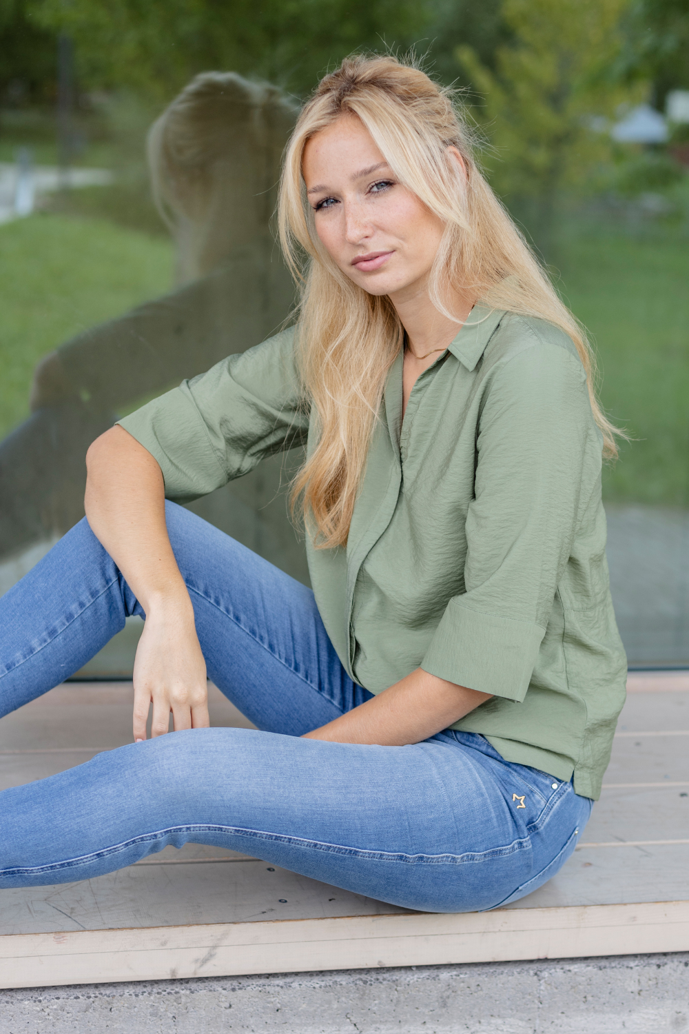 Petra Slim Fit Jeans - Kristallblau & Soft Denim, niedrige Leibhöhe