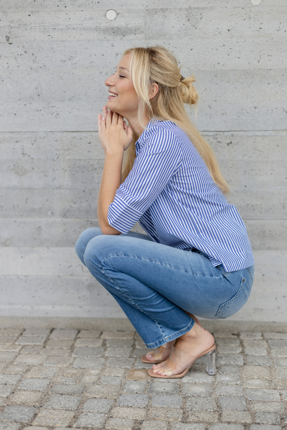 MELINA Bootcut Sommerblau