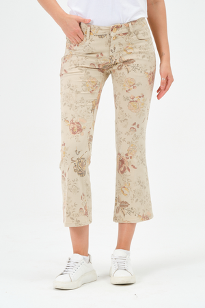 Petra Bea Bootcut – Floral Beige