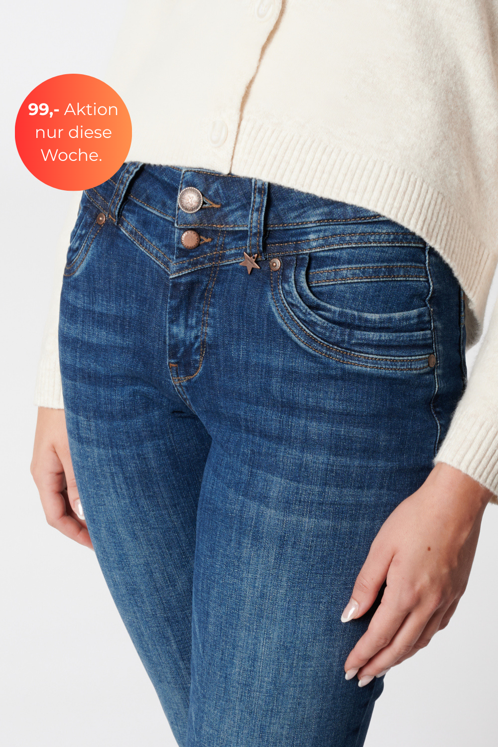 Merle - Jeans Straight Leg – Donaublau
