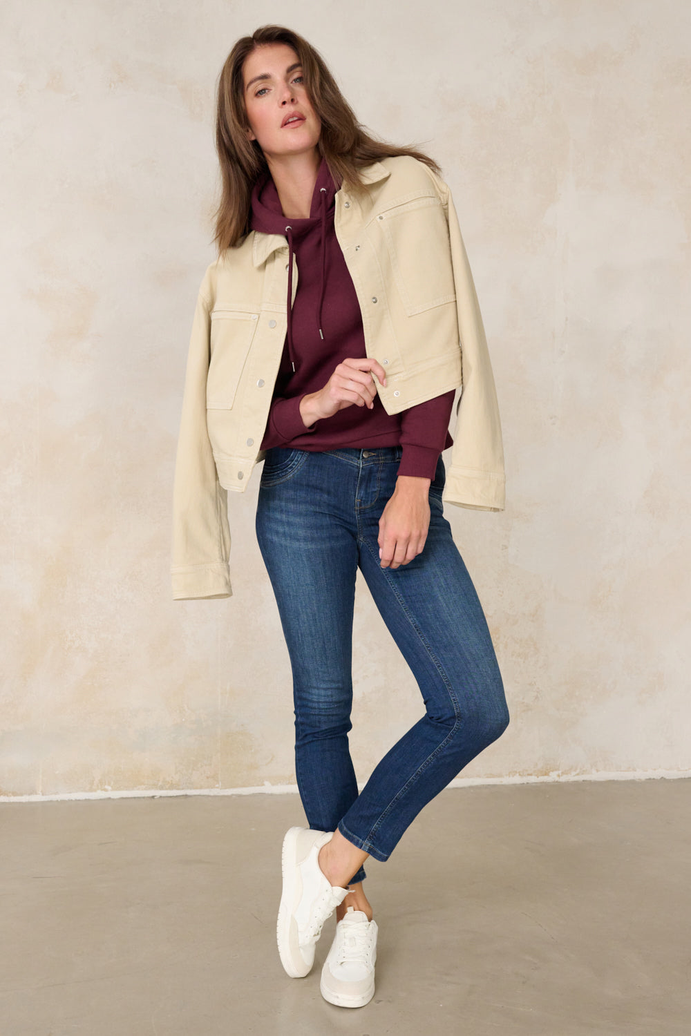 Merle - Slim Fit Jeans – Maroon Blue