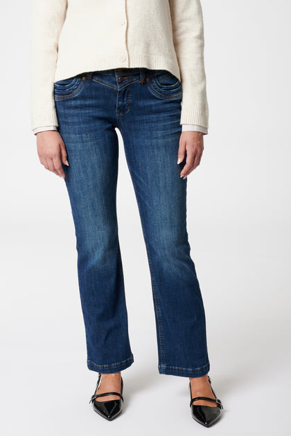 Merle Straight Leg Jeans - Donaublau & Soft Denim, mittlere Leibhöhe