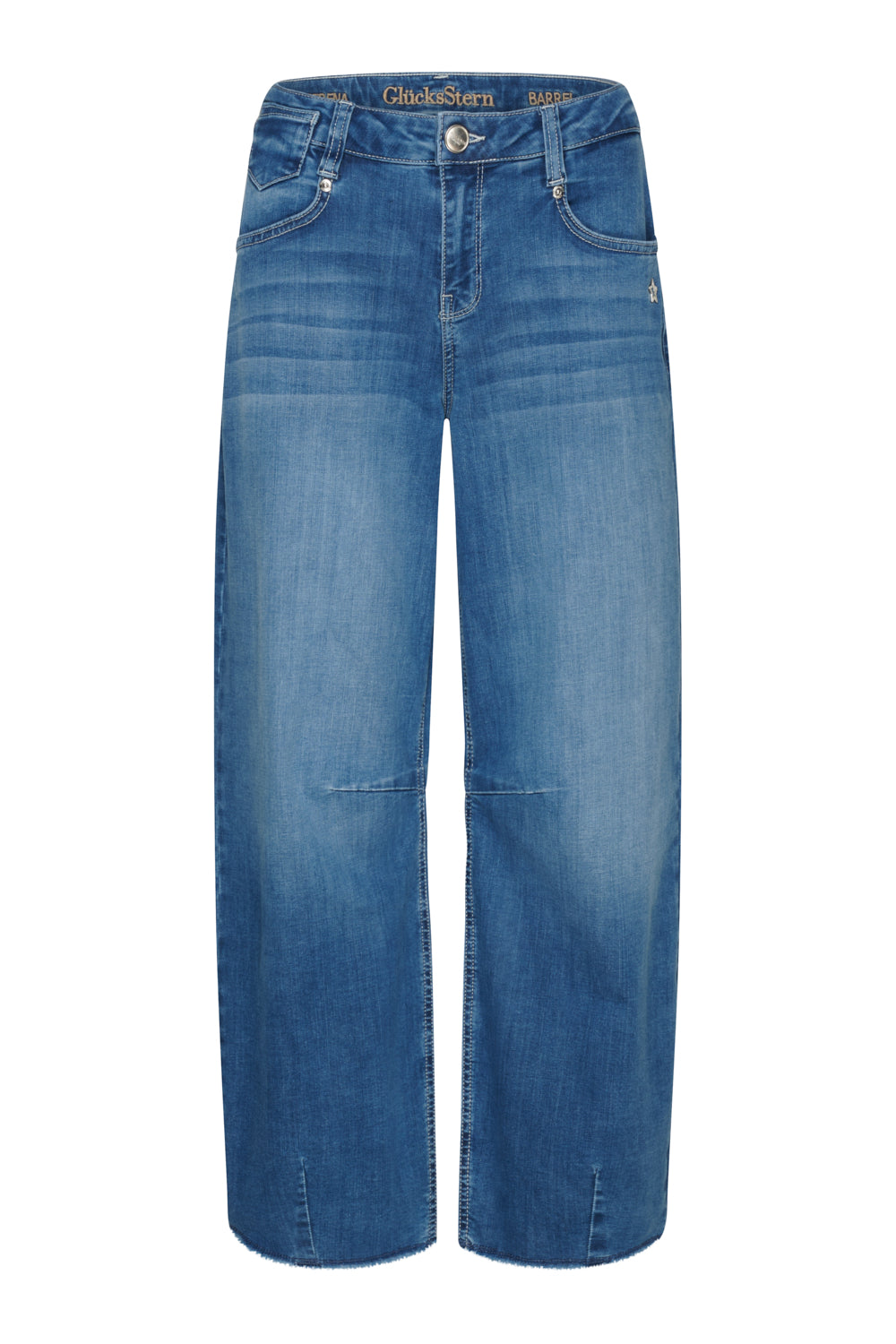 Serena - Barrel Jeans in Wave Blue with High Waist