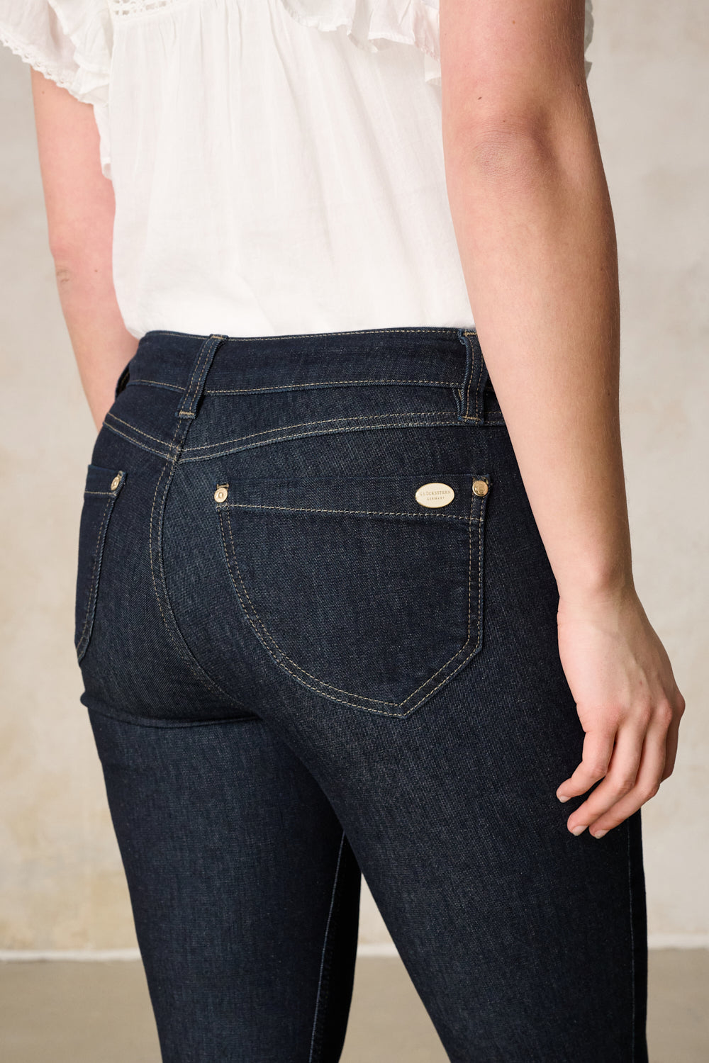 Merle – Slim Fit Jeans in Azuritblau mit mittlerer Leibhöhe