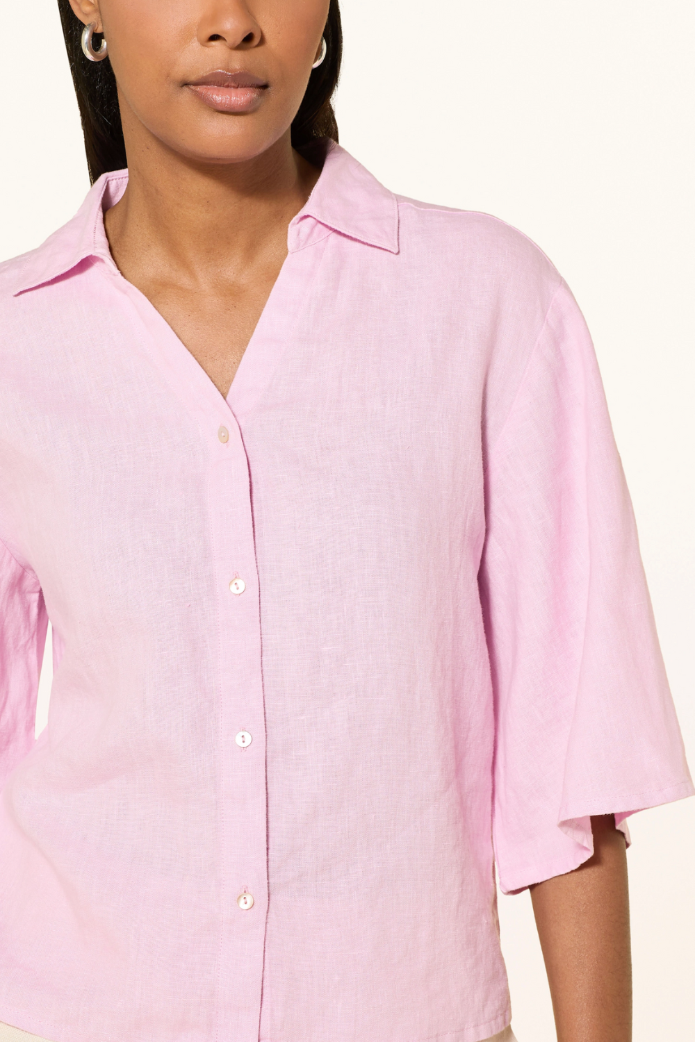 CARTOON Hemdbluse aus Leinen mit 3/4-Arm Rosa