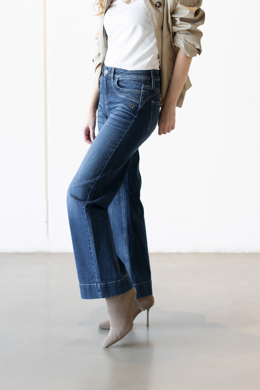 Jeans - Clara Bea FLARED - Donaublau