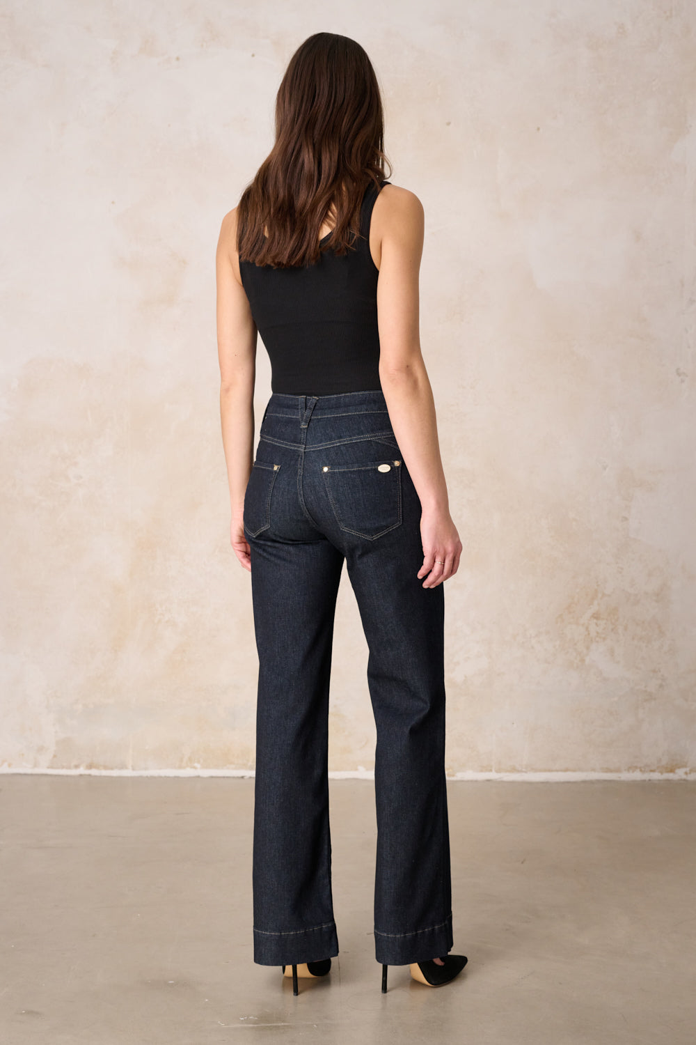 Clara – Flared Jeans in Blauviolett mit hoher Leibhöhe