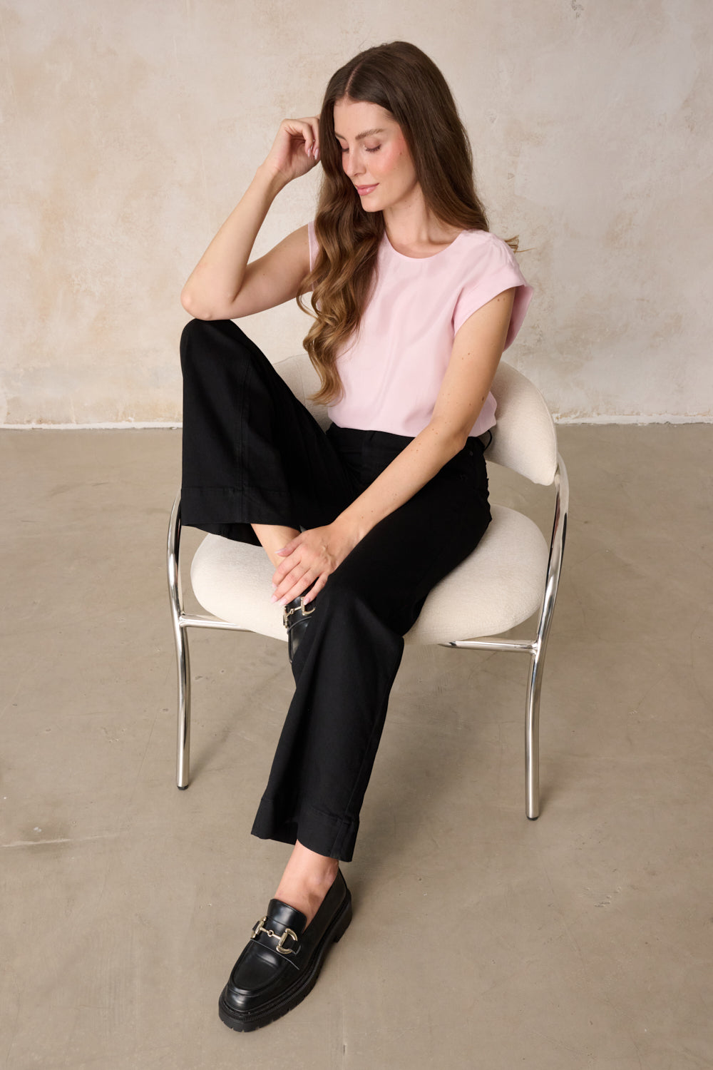 Clara Wide Leg Jeans – Mandelschwarz & Soft Denim, hohe Leibhöhe