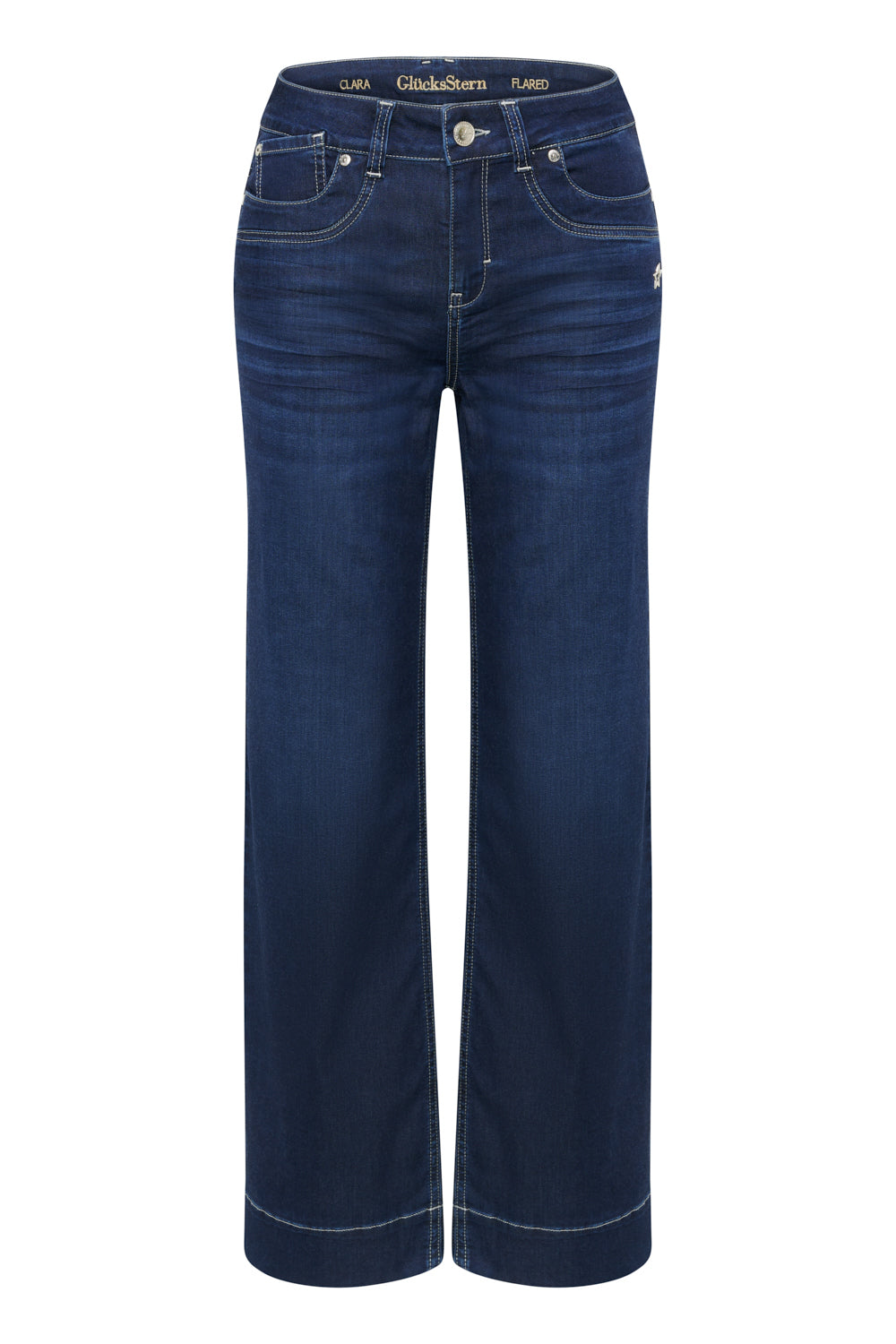 Clara – Flared Jeans in Jeansblau mit hoher Leibhöhe