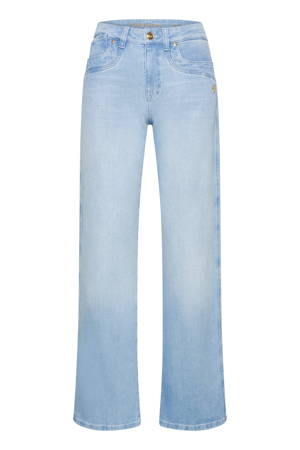 Clara – Flared jeans in blue-violet with a high waist