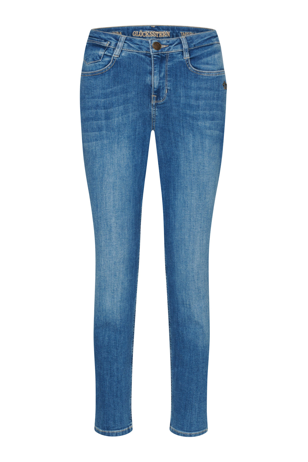 Serena - High-Waisted Boyfriend Jeans in North Sea Blue
