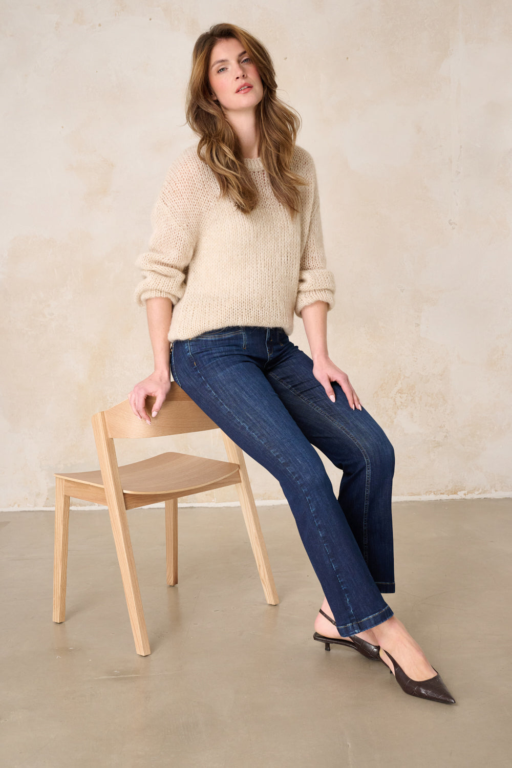 Melina – Bootcut Jeans in Wunschblau mit mittlerer Leibhöhe