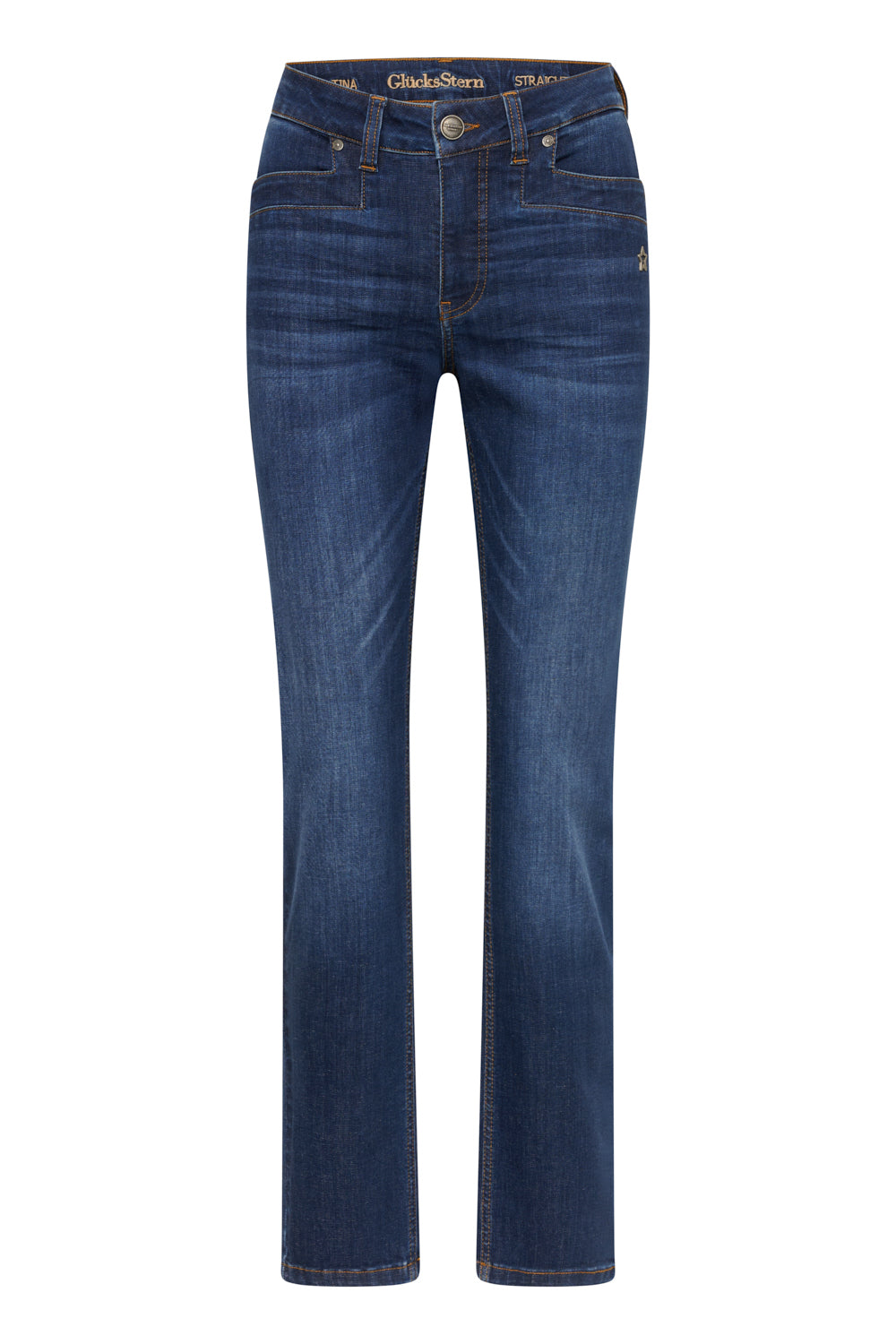 Tina Straight Leg Jeans – Neckarblau & Soft Denim, hohe Leibhöhe