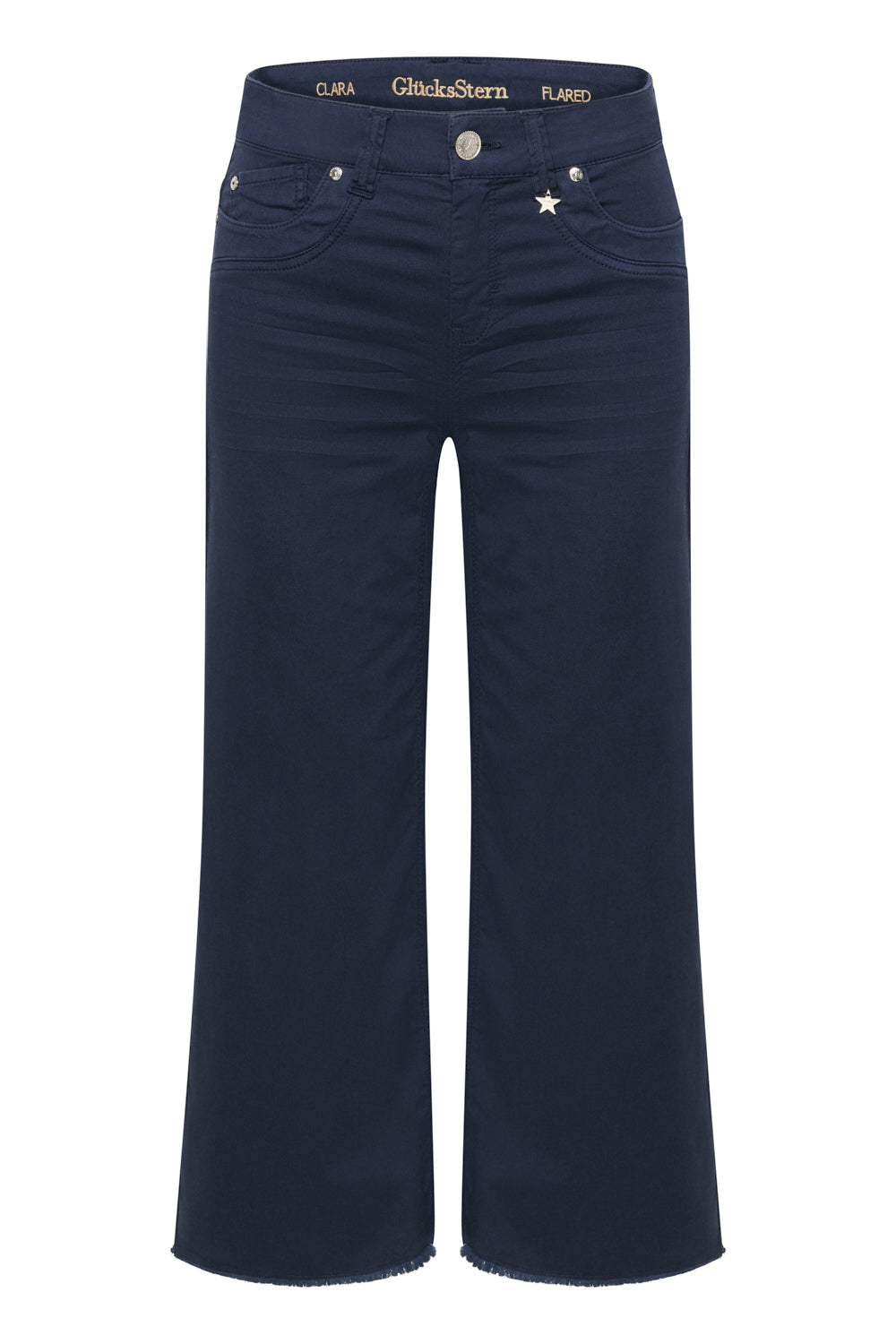 Clara – Flared trousers in royal blue with a high waist